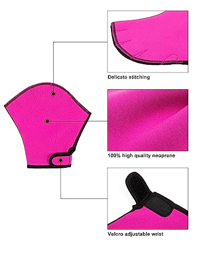 image for FitsT4 Sports Aqua Gloves Webbed Paddle Swim Gloves Fitness Water Aero