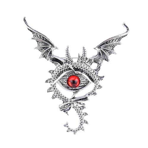 Image of MLEPUS Flying Dragon Evil Eye Brooch Pin for Women Men Gold Plated Fashion Crystal Lucky Charms Vintage Brooch Eyes Lapel Pin Creative Dress Accessories Theme Party Jewelry