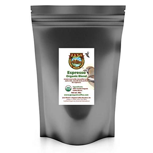 Java Planet, Organic Coffee Beans, Espresso Blend, Gourmet Dark Roast of Arabica Whole Bean Coffees, Certified Organic, Shade Grown at High Altitudes One 5 LB Bag