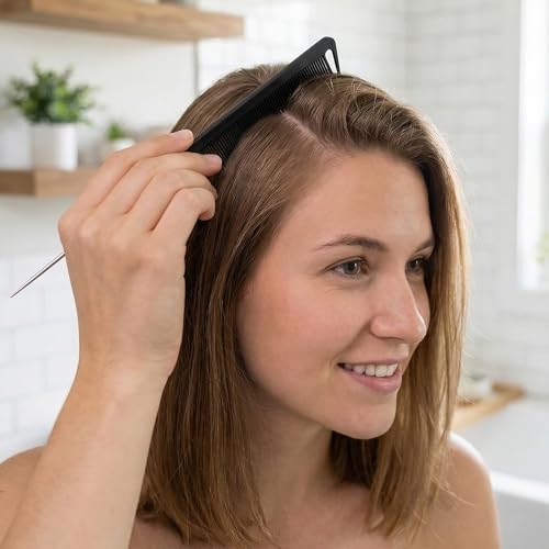 Set profesional de 6 peines de plástico negro miniatura 3