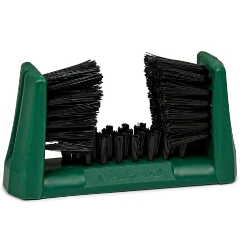 Neat Feet Boot Brush & Boot Scraper | Mountable Shoe Cleaner w/Screws Injection Molded Plastic Mud Scrubber for Work Boots Hiking & Outdoor Footwear Weather-Resistant for Garage Porch & Entryway