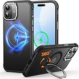 【2025新開発！新型TPUバンパー・安全性 】CUTELFON iPhone 17 ケース 3倍米軍規格認証 耐衝撃 MagSafe対応 ワイヤレス充電 いPhone17 ケース 360°回転【横縦両立・角度自由調整】黄ばみなし 傷防止 アイフォン17ケース 対応 半透明のマット背面 薄型 iPhone 17 6.1インチ用 ブルー