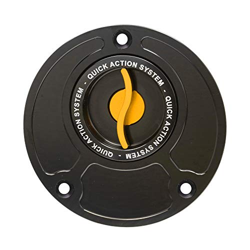 Autobahn88 Motorcycle Fuel Tank Cap, Keyless, Quick Lock/Release, compatible with Suzuki Inazuma GW250F 2014-2016, (Wave Style) (Body-Handle-Cap = Black-Gold-Black) Autobahn88 Motorcycle Fuel Tank Cap, Keyless, Quick Lock/Release, compatible with Suzuki Inazuma GW250F 2014-2016, (Wave Style) (Body-Handle-Cap = Black-Gold-Black)
