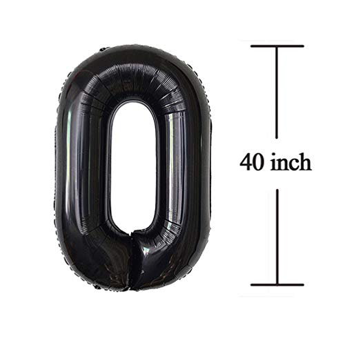 40 Number Balloons Black Giant Jumbo Big Large 40 Foil Mylar Helium Number Balloons Black 40Th Birthday Party Decorations Supplies 40 Anniversary Events For Women Men #TOP2