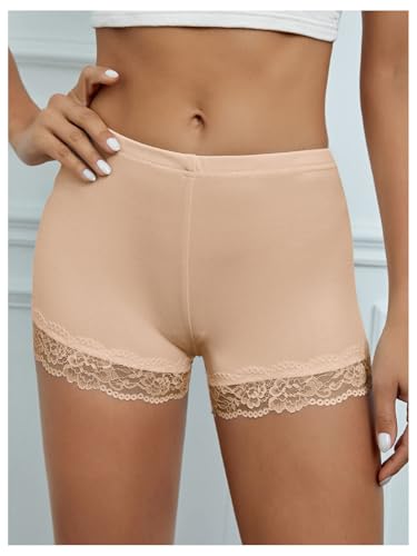 Image of MakeMeChic Women's Summer Lace Trim Shorts Biker Under Dresses