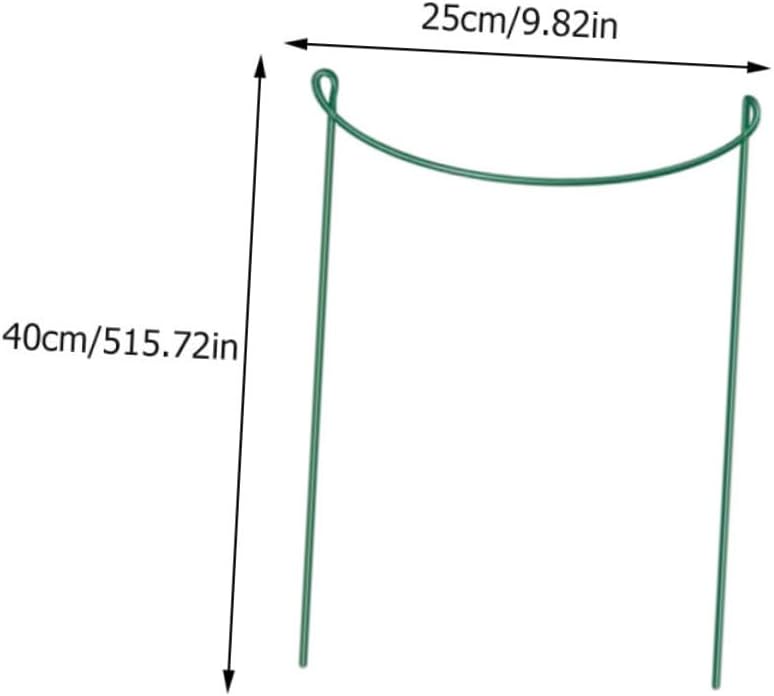 GALPADA 6pcs Plant Support Stakes Outdoor Half Round Flower Plant Supports Pointed Base