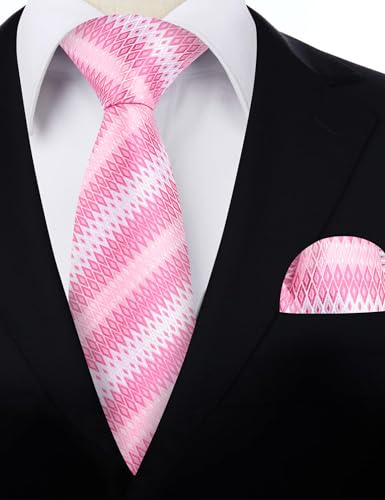 Image of Alizeal Mens 3.15'' Gradient Novelty Pattern Tie Set with Pocket Square Casual Color Tie Set