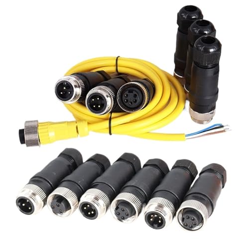 Connecteur capteur M7 M8 5 broches mâle femelle étanche M22 avec bride jaune