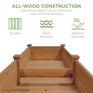 Best Choice Products 72x23x30in Raised Garden Bed, Elevated Wood Planter Box Stand for Backyard, Patio, Balcony w/Divider Panel, 6 Legs, 300lb Capacity - Acorn Brown Best Choice Products 72x23x30in Raised Garden Bed Elevated Wood Planter Box Stand for Backyard Patio Balcony wDivider Panel 6 Legs 300lb Capacity Acorn Brown