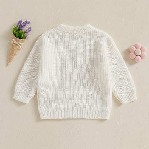 Baby Kids Knit Sweater, Cotton Blend Pullover, Long Sleeve Ribbed Crewneck Sweatshirt Fall Winter Wear4