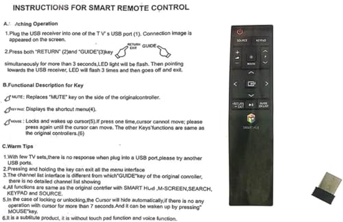 Télécommande BN59-01220A de remplacement pour retrouver vos menus Smart