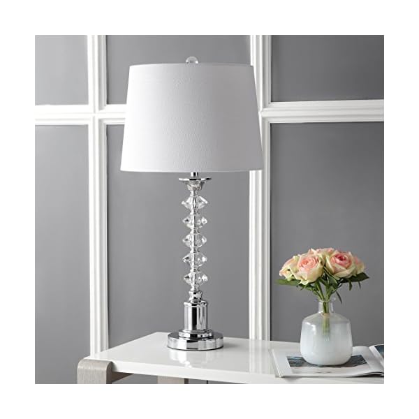 JONATHAN Y JYL2052A-SET2 Set of 2 Table Lamps Kinsley 28" Crystal LED Table Lamp Contemporary Bedside Desk Nightstand Lamp for Bedroom Living Room Office College Bookcase, Clear/Chrome - Image 6