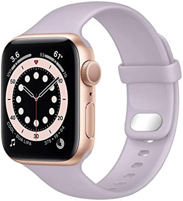 Lobnhot Compatible with Apple Watch Straps 38mm 40mm 41mm, Soft Sport Strap Silicone Replacemnet Band for iWatch Series SE 7 6 5 4 3 2 1 for Men Women(38/40/41mm, Black)