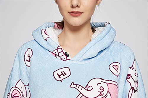 Sacebeleu Hoodie Sweatshirt Blanket,Oversized Sherpa Soft Warm Fluffy Fleece Blanket Hoodie,Giant Front Pocket for Men Women Teens Friends,With Vintage Pattern,One Size Fits All - Image 2