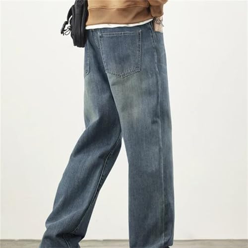 Men's Fall Winter Jeans – Thick Soft Cotton Loose Wide-Leg Straight Denim Pants, Casual Trousers3