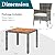 Shintenchi 5 Piece Patio Dining Set, Wicker Patio Conversation Set with Wooden Table Top, Outdoor Table and Chairs with Soft Cushions for Backyard, Deck and Garden, Grey Wicker