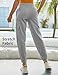 PULI Women Cotton Sweatpants Lightweight Fashion Workout Casual Stretch with Cargo Pockets Heather Grey S