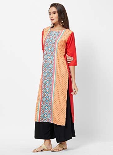 Image of LookMark Womens Printed Crepe A-Line Kurti (Pack of 2 Kurti)