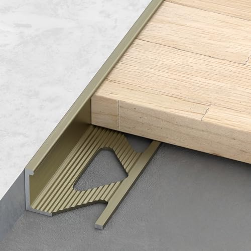 NuoNxuo 見切り材 フロアタイル コーナーガード 長さ125cm 2個セット アルミ素材 タイルエッジトリム 内径10.5mm 12.5mm 防水 防湿 防錆 長持 モールディング材 金属 エッジストリップ 建築 住宅資材(B_内径10.5mm)