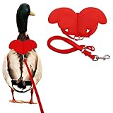 KAMA BRIDAL Duck Walking Harness and Leash Chicken Duck Outdoor Training Rope Adjustable Rope for Pet Poultry Hen Cock (S, Red)