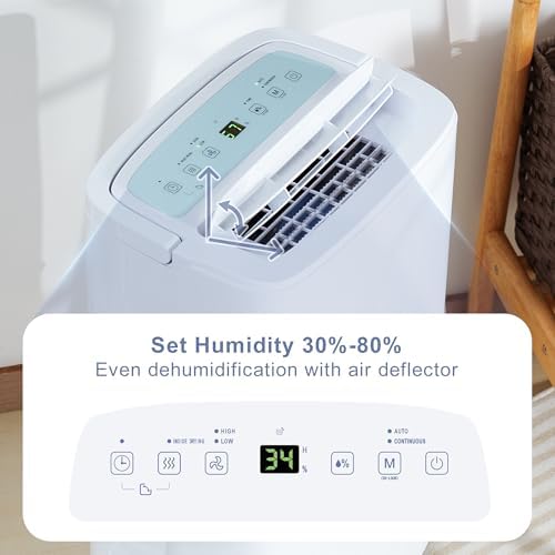 Bild 4 - Kompressor Luftentfeuchter Elektrisch Automatisch: 90L/24H Schimmelbekämpfung mit 5m Pumpe Leises Entfeuchtungsgerät für Keller/Badezimmer/Wohnung/Großraum/Kinderzimmer
