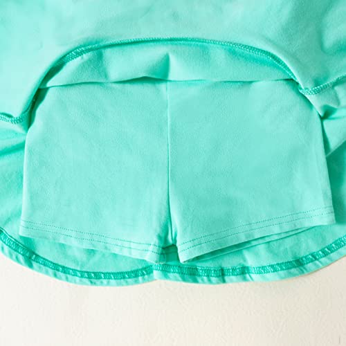 Dieray Toddler Little Kid Baby Girl Shorts Skirts 4-5T 2 Pack Flared Plain Pleated Skater Skirt Sport Skort #TOP2
