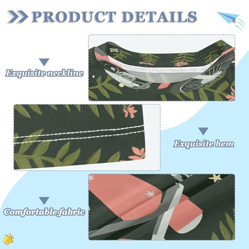 Boys Short Sleeve T-Shirts Motocross Cartoon Flower Rashguard Kids Swim Shirts Sun UPF 50+3