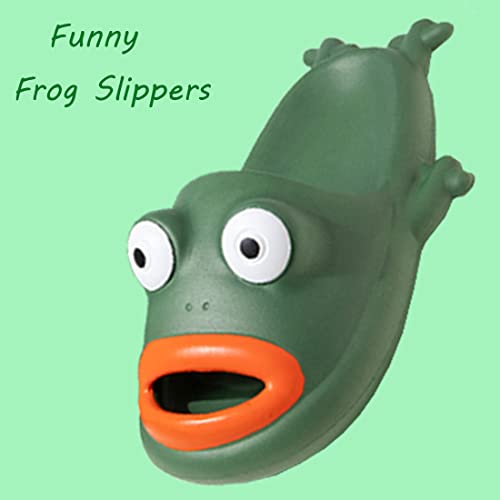 MEADOO Frog Slippers,Frog Flip Flops, Thickness Bath Slipper, Funny Couple Frog Slides, Bass Sandals, Beach & Shower Shoes2