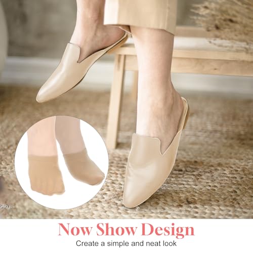 8 Pairs Toe Topper Socks for Women, No Show Toe Topper Half Sock Non-Slip Liner Half Socks for Heels Mules2