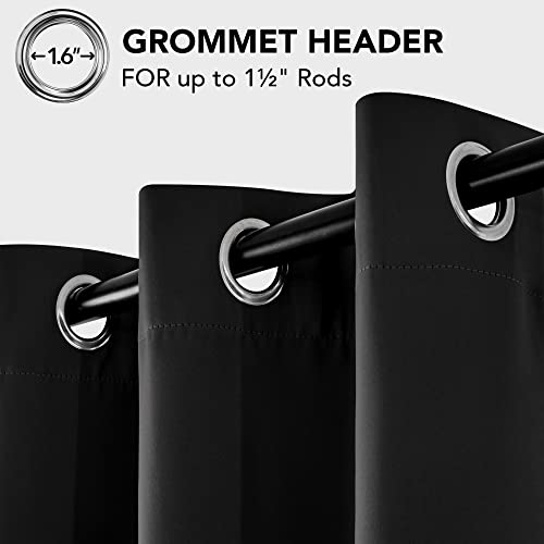 Deconovo Thermal Insulated Blackout Curtain, Grommet Room Darkening Curtain Panels For Windows 42X45 Inch Black 2 Panels #TOP1
