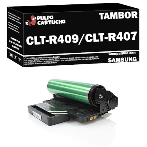 Pulpo Cartucho   Tambor Genérico CLT R407 / CLT R409 Drum Compatible con Samsung CLP 310, CLP 315, CLP 320, CLP 321, CLP 325, CLP 326, CLX 3170, CLX 3175, CLX 3180, CLX 3185, CLX 3186
