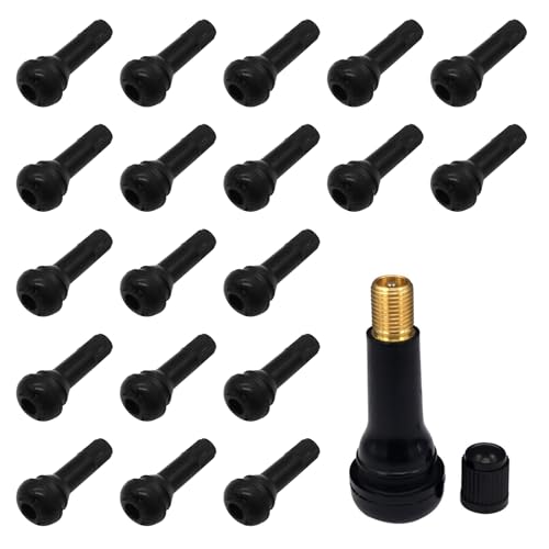50 Stück Gummi Ventile Reifen Gummiventil Gummiventile Universal Reifenventil Schwarz Snap-In Gummiventile für Auto MotorräDer FahrräDer Ventile