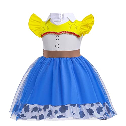 Lito Angels Cowgirl Costume Fancy Tulle Dress Cotton Outfit for World Book Day Kids Girls Age 2-3 Years Blue 347 (Tag Number 110) - Image 3