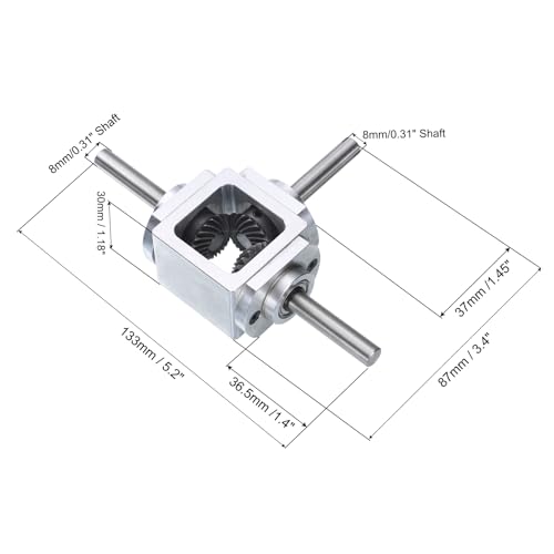 Boîte de vitesses biseautée 90 degrés uxcell pour espace restreint et axe 8mm - 3
