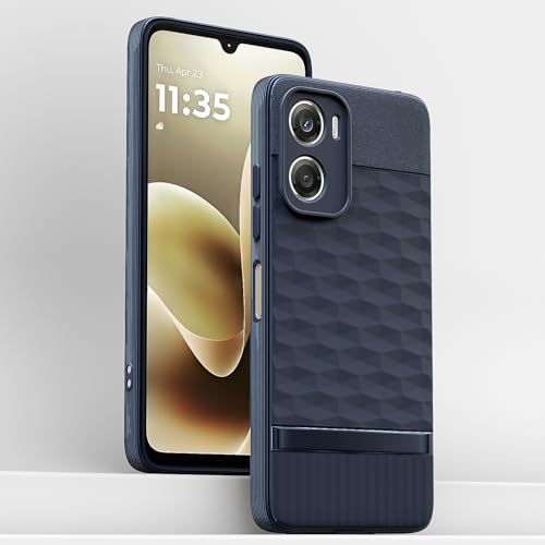 Image of Pikkme Back Cover for Motorola Moto G06 Power Camera Protection 3D Hexa Cube Design Silicone Protective Bumper Case (Blue)