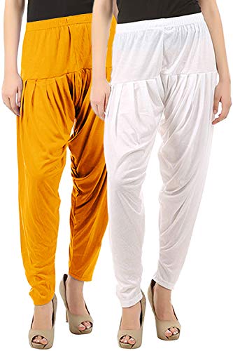 Image of Buy That Trendz Womens Patiala Pants Combo Pack of 2 Viscose Dhoti Patiyala Salwar Harem Bottoms Pants