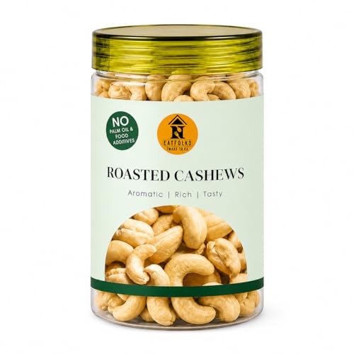 Image of EATFOLKS Roasted Cashew 400g , Pack of 2 (200g X 2 ) Premium Whole roasted kaju | Salted , Crunchy Ready to Eat Snack Option | Suitable for Gatherings, Travel, Gifting and Everyday tea time snack.No Palm oil.