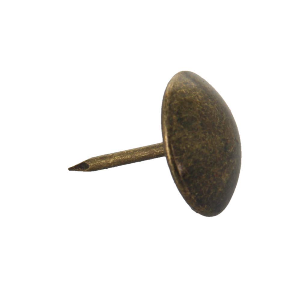 Teppichnägel, 16 mm Kopfdurchmesser, 20 Länge, antike, runde Daumen-Reißnadeln for Möbel, Sofa-Kopfteile, 25 Stück(Bronze Tone)