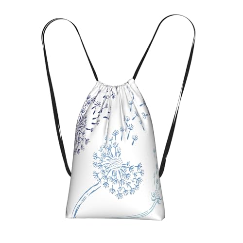 Pcoiuyb Diente de león,Mochila con cordón unisex, bolsa de deporte, bolsa de gimnasio, mochila plegable con cordón