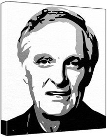 Alan Alda (100% Original Painting. Not A Print ) Acrylic Paint On Deep Framed Canvas (60 x 50 x 1.8 cm) 3-Colour Black/Grey/White-image-10