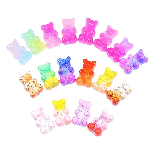 VILLFUL Amuletos de Resina para Manualidades DIY Osito Naranja Híbrido Multicolor, 50 Unidades, Charms para Decoración de Fundas de Teléfono, Accesorios Creativos para Color Aleatorio