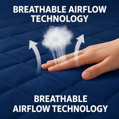 Image of RESTIFY 100% Waterproof Quilted Single Size Mattress Protector 78x48 Inch 6.5x4 Ft Fits Upto 10 Inch Mattress | Premium Cotton Breathable Bed Protector | Mattress Cover for Single Bed |Dark Blue