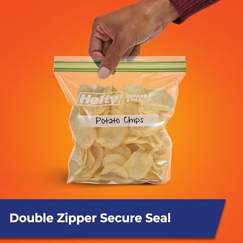Hefty XL Press to Close Plastic Sandwich Expand and Fill Food Storage Bags, 130 Count - image 3