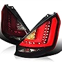 SPEC-D TUNING Red Smoke Lens LED Bar Tail Lights Compatible with 2011-2013 Ford Fiesta Hatchback Left + Right Pair Assembly