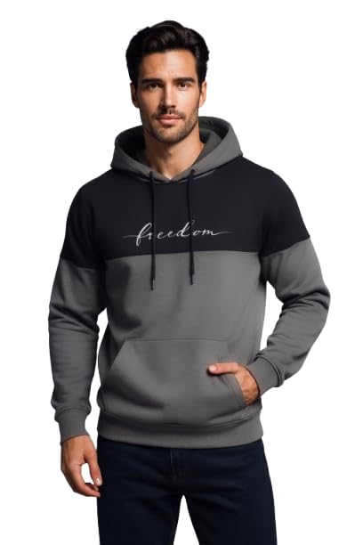 QUTUN Color Block Printed Hoodie for Men|| Sweatshirt Regular Fit-picture-27