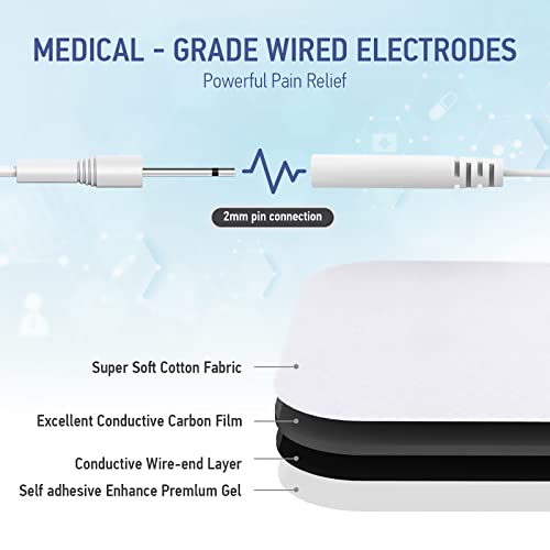 Nursal Tens Ems Unit Muscle Stimulator For Pain Relief Therapy, Electric 24 Modes Dual Channel Tens Machine Pulse Massager With 12 Pcs Electrode Pads/Continuous Stable Mode/Memory Function #TOP6
