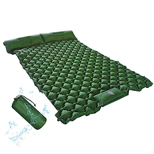 ISCBAFYX Inflatable Sleeping Mattress Double Camping Mat With Pillow, Inflatable Sleeping Mat Ultralight Inflating Camping Mat, Sleeping Pad With