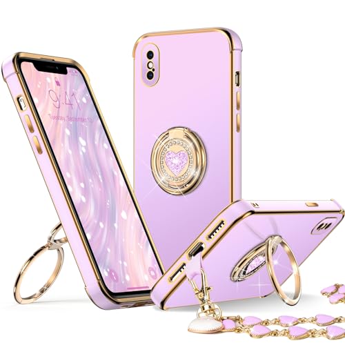 Coque iPhone Xs Max de luxe anti-chute avec double anneau robuste
