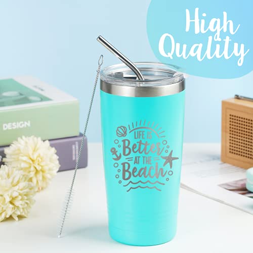 Onebttl Beach Gifts For Women Or Men, Life Is Better At The Beach, 20Oz Vacuum Insulated Stainless Steel Travel Tumbler With Lid, Beach Themed Gifts, Gifts For Beach Lovers(Blue) #TOP3