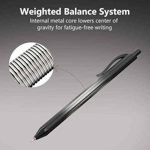 Hiacry 8 bolígrafos retráctiles de gel 0.7mm tinta negra miniatura 5